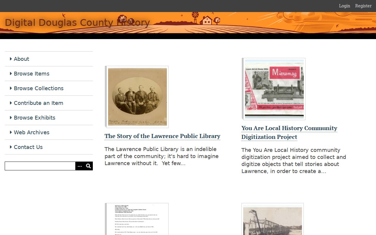 Digital Douglas County History search and browse collection for Lawrence records