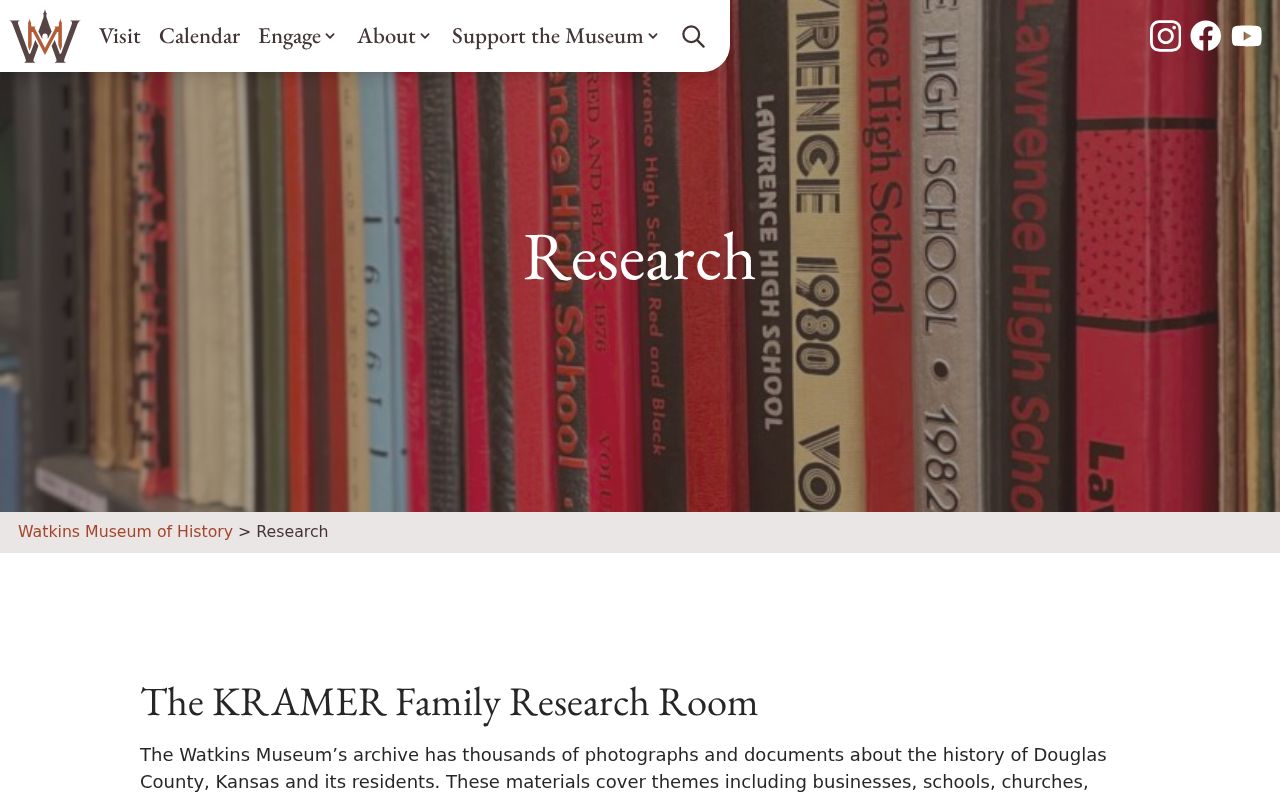 Watkins Museum research collections for Lawrence house and resident history
