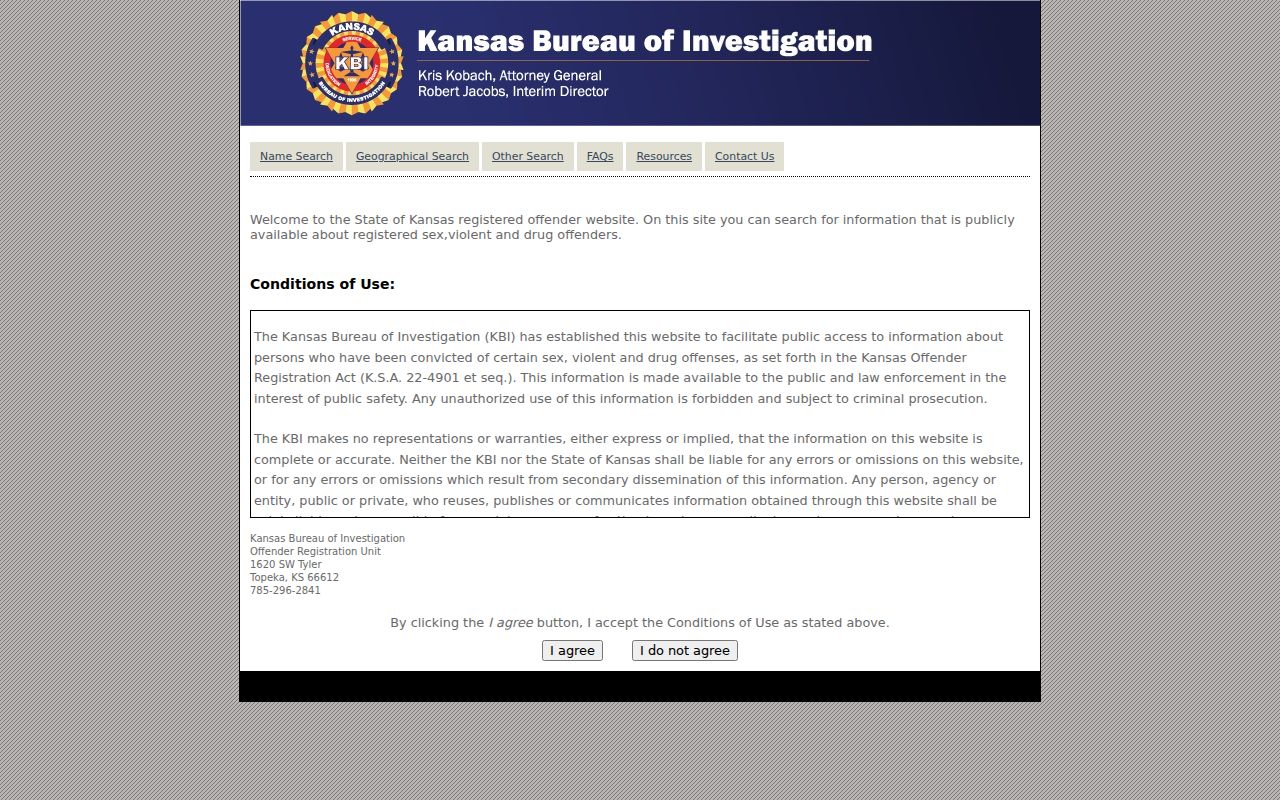 Kansas registry access status during Lawrence resident lookup research
